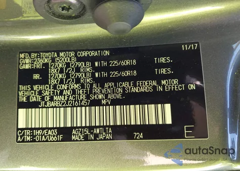 2018 Lexus Nx from USA, damaged, VIN JTJBARBZ2J2161457